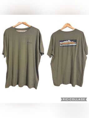 Columbia Men's Regular Fit Short Sleeve T-Shirt Comfort, Olive Green  Size XL